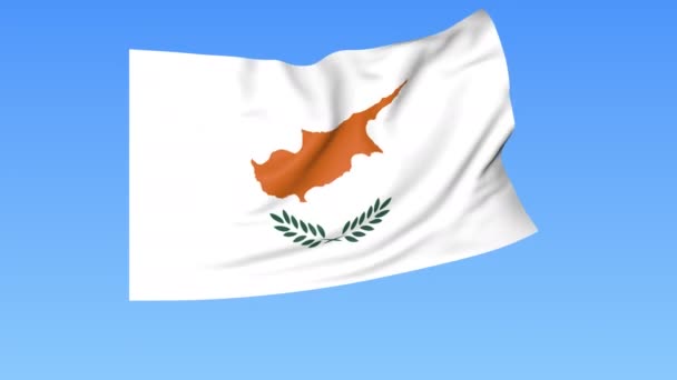 Bandeira acenando de Chipre, laço sem costura. Tamanho exacto, fundo azul. Parte de todos os países definidos. ProRes 4K com alfa — Vídeo de Stock