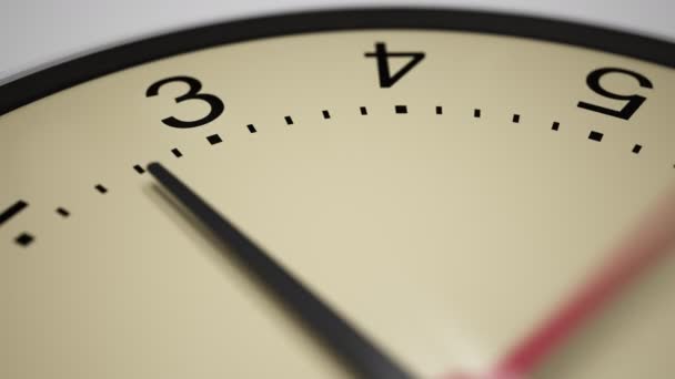 Time lapse of rotating hands of the clock. Camera follows hour hand. 4K footage — Stock Video