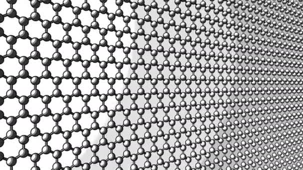 Structure atomique hexagonale. Version esquisse pour présentations et rapports. Vidéo de poupée de boucle sans couture 4K — Video