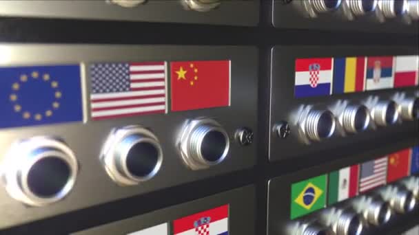 Conector con bandera de Serbia. Animación 3D conceptual — Vídeos de Stock