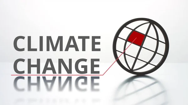 CLIMATE CHANGE text and world icon, global environment issue concept — стоковое фото