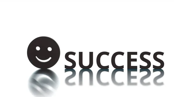 Colocando ícone sorridente e texto SUCCESS no fundo claro — Fotografia de Stock