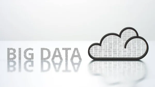Ícone de nuvem e texto BIG DATA. Conceito de tecnologia informática moderna — Fotografia de Stock