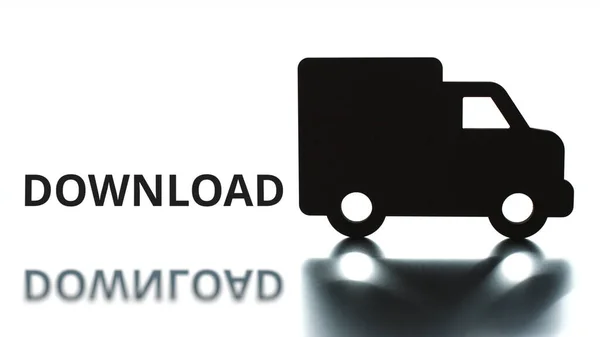 DOWNLOAD word delivered by the truck — Stock Photo, Image