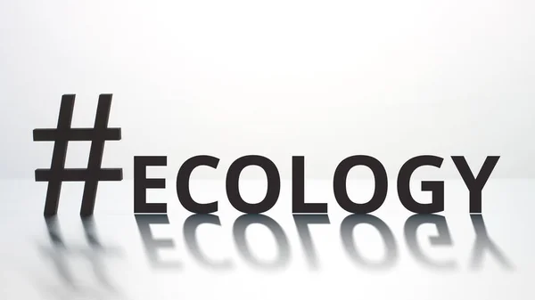 Hashtag ECOLOGY su sfondo bianco, concetto di post sui social media — Foto Stock