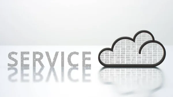 Icono de nube y palabra SERVICIO. Concepto de tecnología informática moderna — Foto de Stock