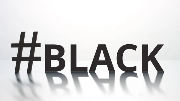 BLACK Hashtag auf hellem Hintergrund. Social Media-Konzept — Stockfoto