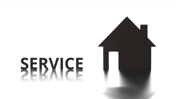 SERVICE text and house icon on light background — Stock Photo, Image