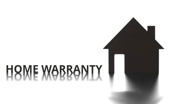 HOME WARRANTY text and home silhouette on white background — Stock Photo, Image