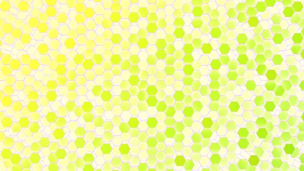 Yellow and green hexagonal prisms pattern, abstract 3D rendering — Stock Photo, Image