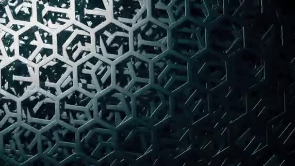 Déplacement des couches de maille hexagonale en métal, fond de mouvement en boucle — Video