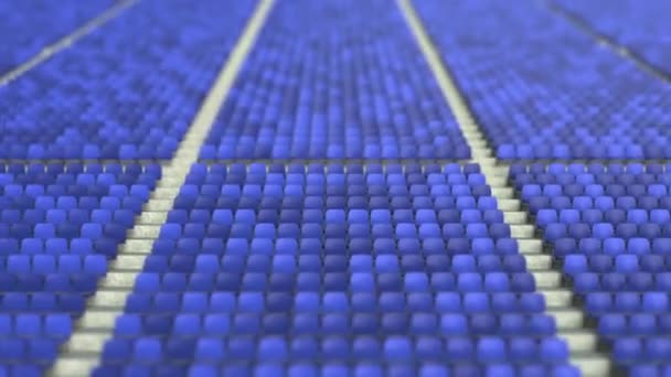 0-2 score made with red and blue stadium seats. 3D animation — Stock Video