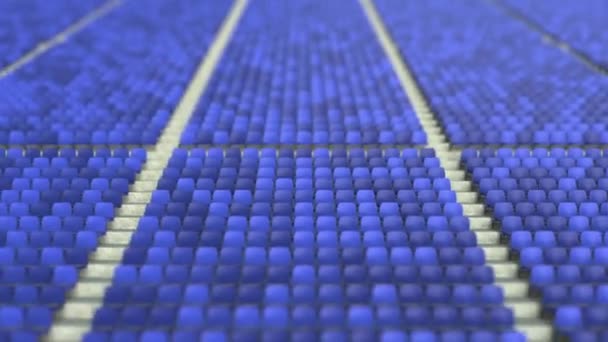 3-4 score made with red and blue stadium seats. 3D animation — Stock Video