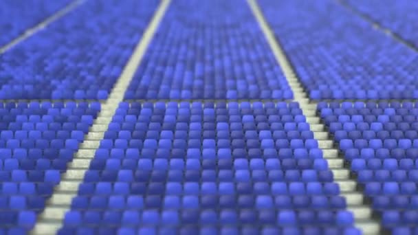 2-3 score made with red and blue stadium seats. 3D animation — Stock Video