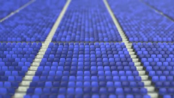 2-0 score made with red and blue stadium seats. 3D animation — Stock Video