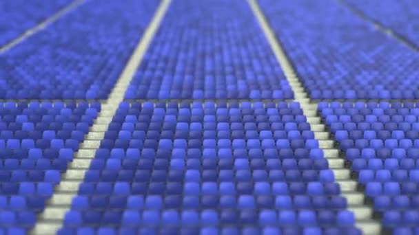 4-0 score made with red and blue football arena seats. 3D animation — Stock Video