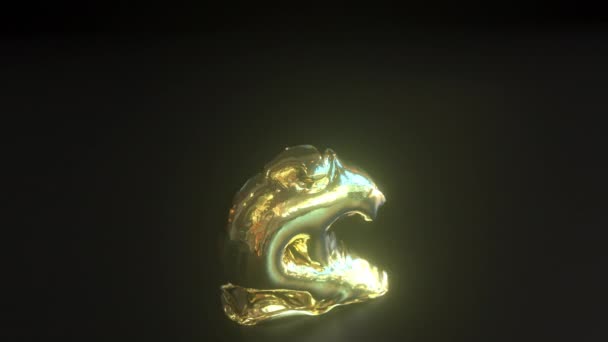 Een gouden dollarsymbool. Crisis conceptuele 3D-animatie — Stockvideo