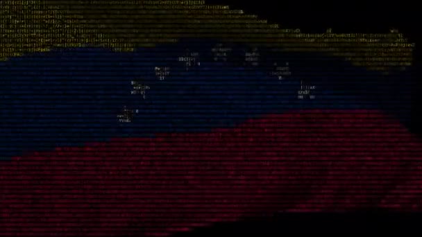 Zwaaien digitale vlag van Venezuela op computerscherm, looping beweging achtergrond — Stockvideo