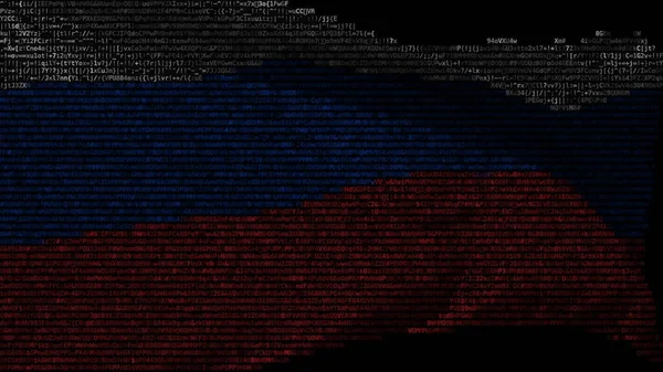 Waving digital flag of Russia on computer screen, 3d rendering — Stock Photo, Image