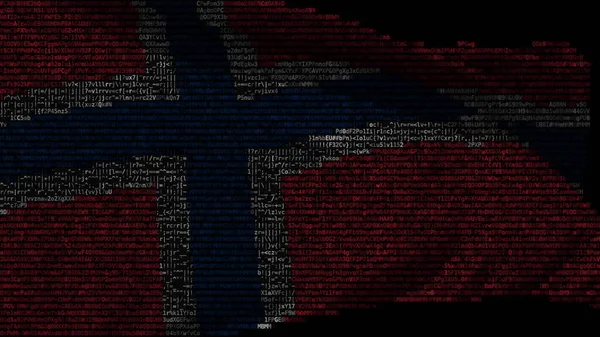 Перемещение цифрового флага Норвегии на дисплее. 3d-рендеринг — стоковое фото