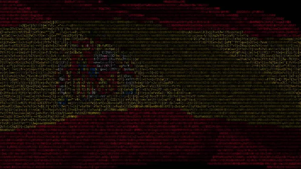 Bandeira da Espanha feita de código de computador, renderização 3d — Fotografia de Stock