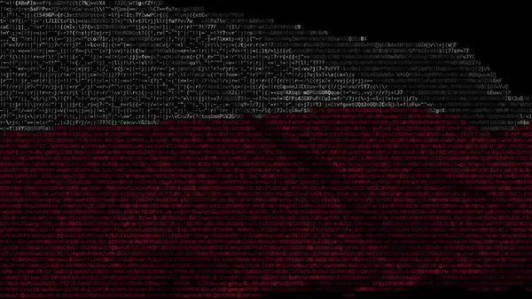 Waving digital flag of Poland on computer screen, 3d rendering — Stock Photo, Image