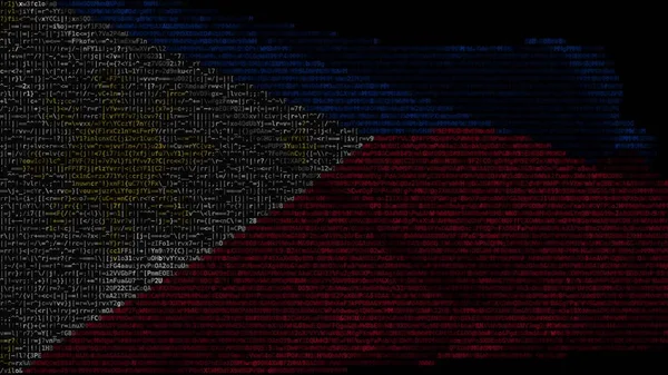 コンピューターコード、 3Dレンダリングで作られたフィリピンの旗 — ストック写真
