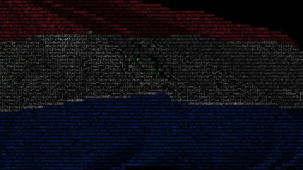 Digitale vlag van Paraguay op het display. 3d destructie — Stockfoto