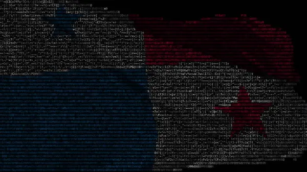 Перемещение цифрового флага Панамы на дисплее. 3d-рендеринг — стоковое фото
