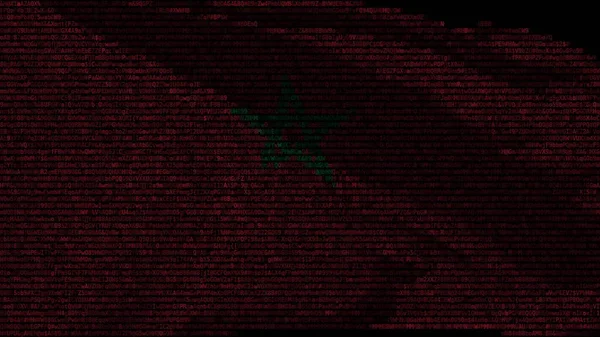 Wuivende digitale vlag van Marokko op het computerscherm, 3d rendering — Stockfoto