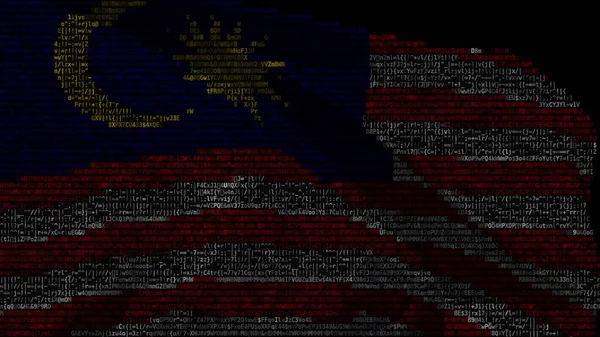 Флаг Малайзии из компьютерного кода, 3D рендеринг — стоковое фото