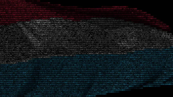Флаг Люксембурга из компьютерного кода, 3D рендеринг — стоковое фото