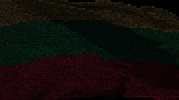 Wuivende digitale vlag van Litouwen op het computerscherm, 3d rendering — Stockfoto