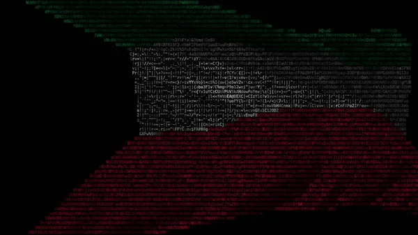 Bandera de Kuwait hecho de código informático, 3d renderizado — Foto de Stock