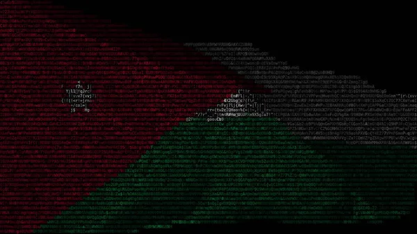 Moving digital flag of Jordan on the display. 3d rendering — Stock Photo, Image