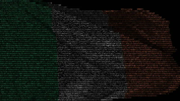 Vlag van Ierland van computercode, 3d-weergave — Stockfoto