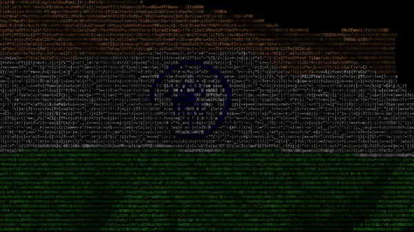 Waving digital flag of India on computer screen, 3d rendering — Stock Photo, Image