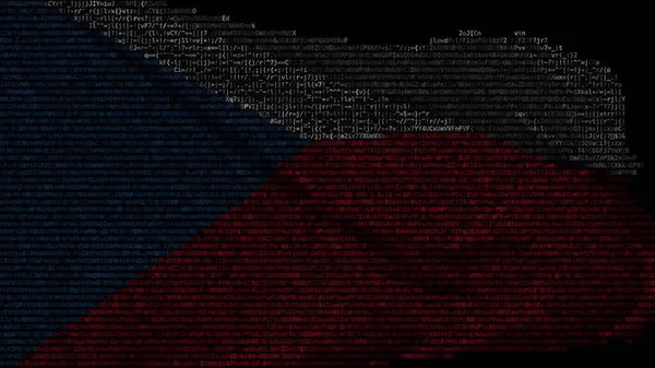 捷克共和国国旗,计算机代码制, 3D渲染 — 图库照片