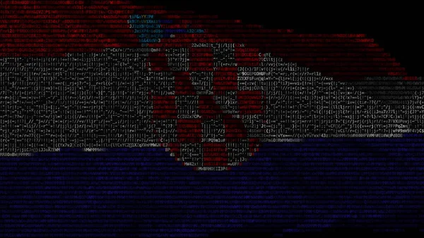 Flag of Croatia made of computer code, 3d rendering — Stock Photo, Image