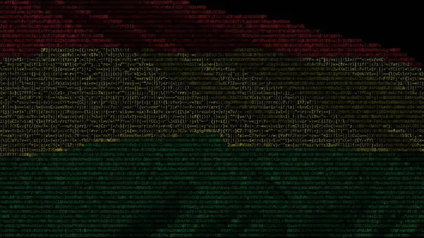 Waving digital flag of Bolivia on computer screen, 3d rendering — Stock Photo, Image