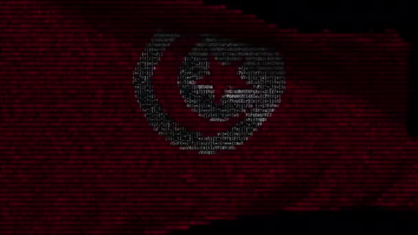 Moving digital flag of Tunisia on the display. Looping animation — Stock Video
