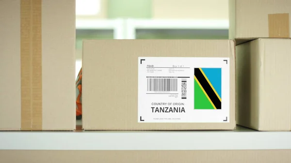 Balíček s produkty z Tanzanie — Stock fotografie