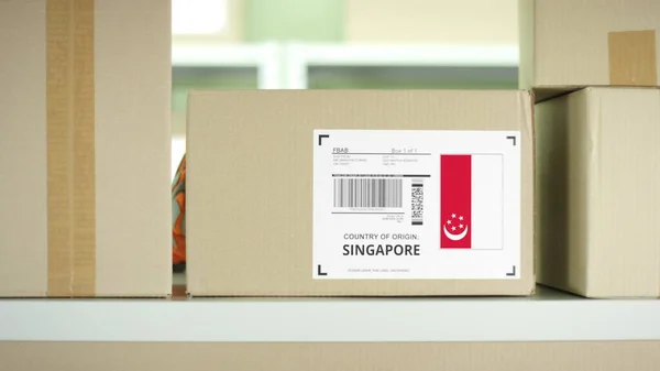 Pacchetto con prodotti da Singapore — Foto Stock