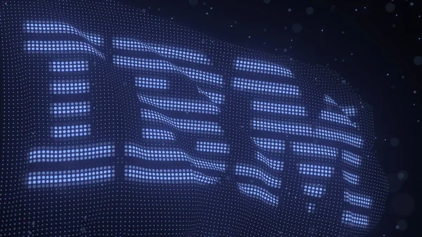 IBM-Logo auf einer schwenkenden digitalen Flagge, redaktionelles 3D-Rendering — Stockfoto