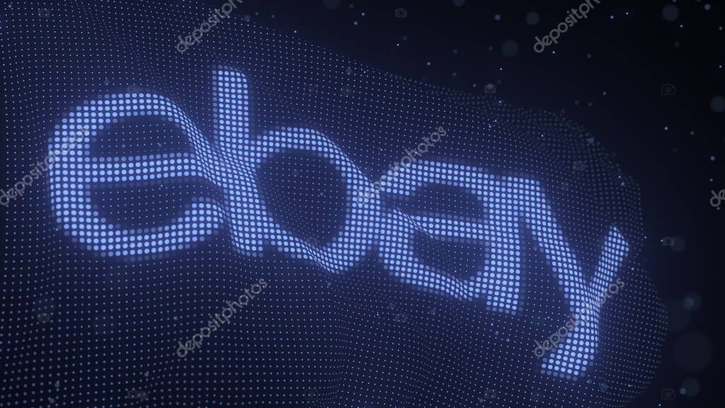 Logo on a waving digital flag 3d