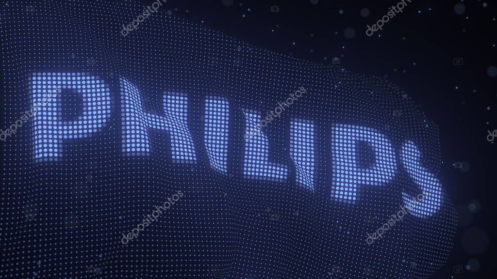 Logo on a waving digital flag 3d