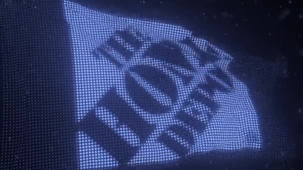THE HOME DEPOT Logo auf einer schwenkenden digitalen Flagge, 3D-Animation — Stockvideo