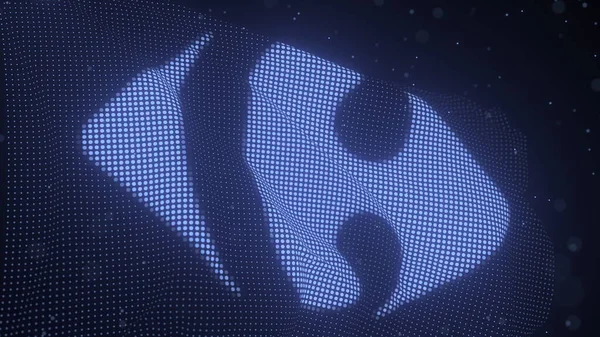 Размахивание цифровым флагом с логотипом компании CARREFOUR, 3D рендеринг, редакционная 3D рендеринг — стоковое фото