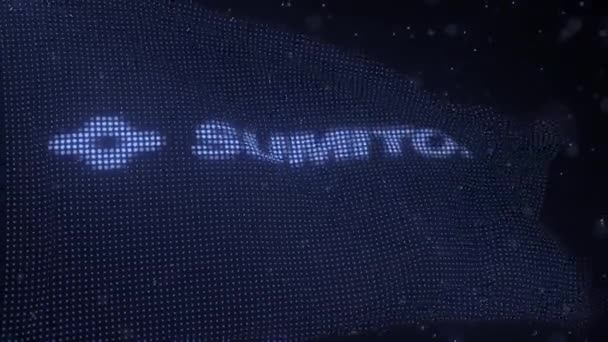 SUMITOMO 회사 로고로 움직이는 디지털 플래그 3d 애니메이션 — 비디오