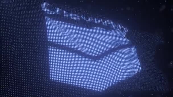 CHEVRON logo on a waving digital flag, looping 3d animation — Stock Video